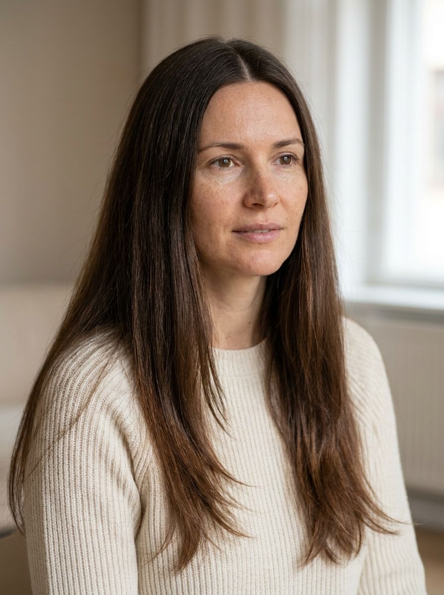 Glatte offene Haare mit Mittelscheitel - Frisuren für offene Haare